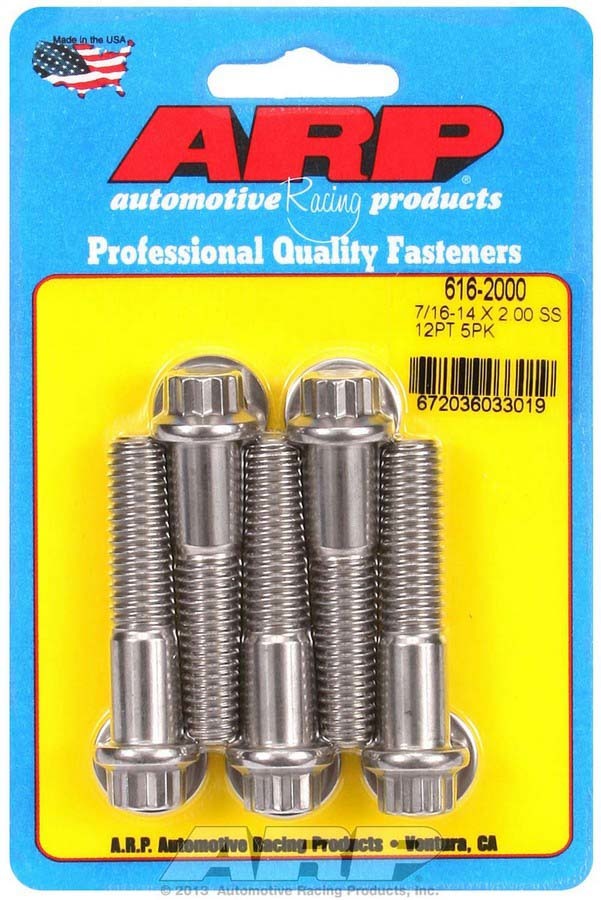 ARP S/S Bolt Kit 12pt 5pk 7/16-14 x 2.000 616-2000