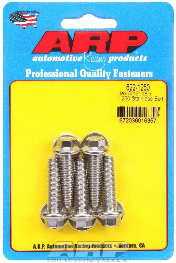 ARP S/S Bolt Kit - 6pt. (5) 5/16-18 x 1.250 622-1250