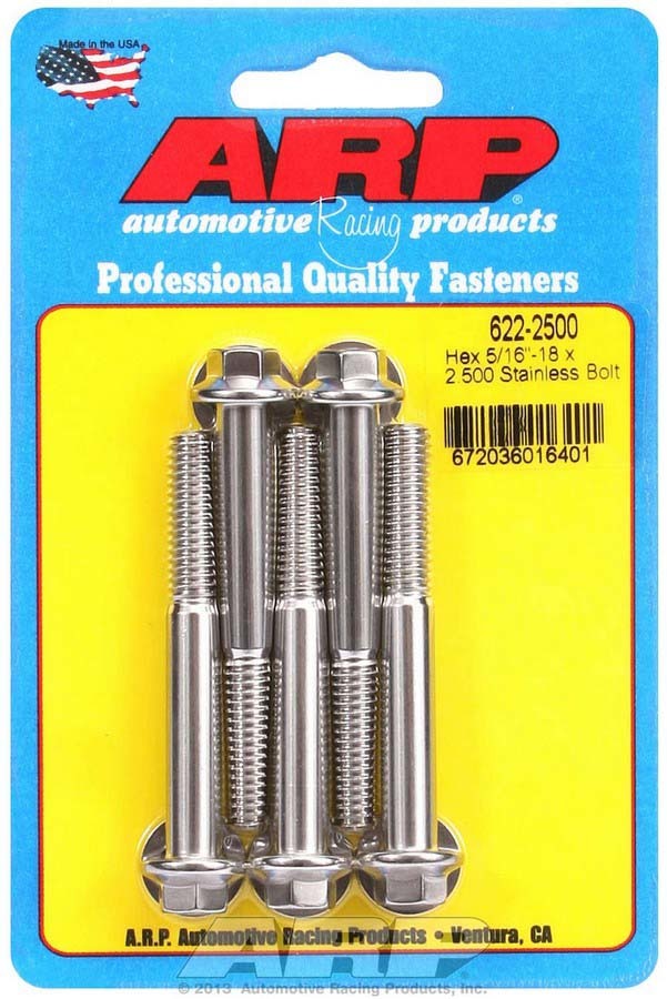 ARP S/S Bolt Kit - 6pt. (5) 5/16-18 x 2.500 622-2500