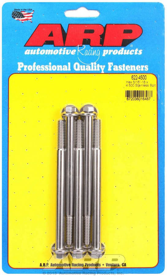 ARP S/S Bolt Kit - 6pt. (5) 5/16-18 x 4.500 622-4500