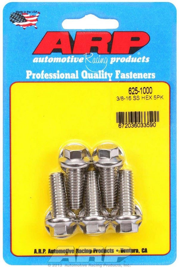 ARP S/S Bolt Kit - 6pt. (5) 3/8-16 x 1.000 625-1000