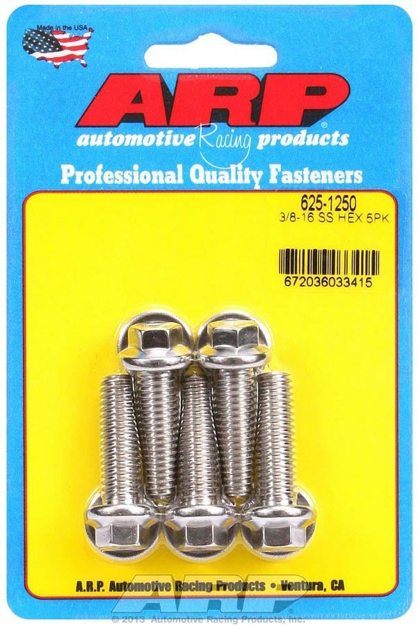 ARP S/S Bolt Kit - 6pt. (5) 3/8-16 x 1.250 625-1250