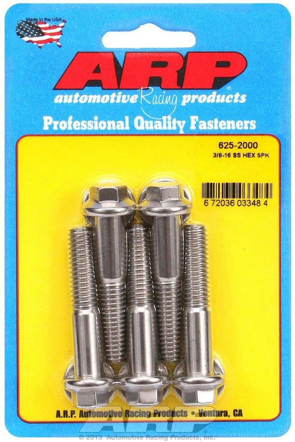 ARP S/S Bolt Kit - 6pt. (5) 3/8-16 x 2.000 625-2000