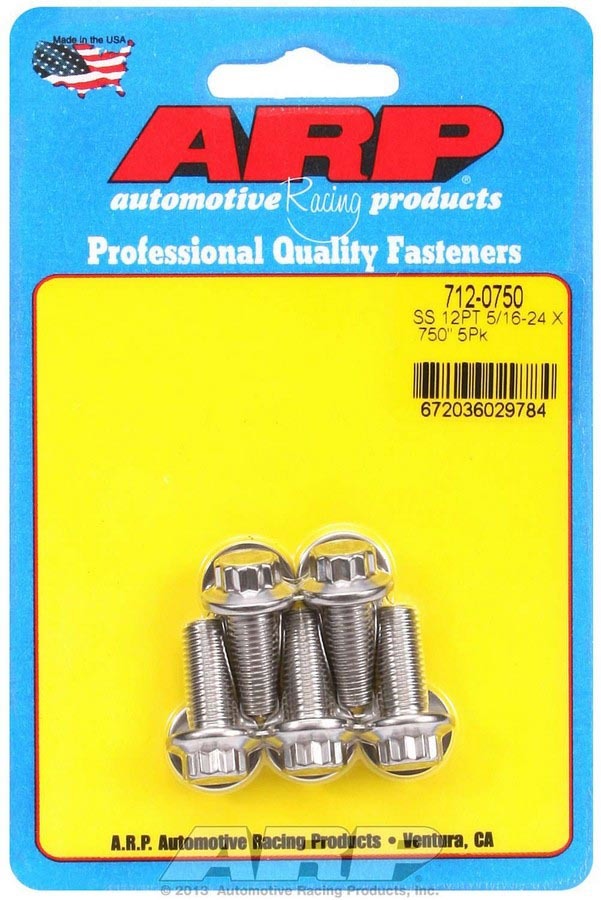 ARP S/S Bolt Kit - 12pt. (5) 5/16-24 x .750 712-0750