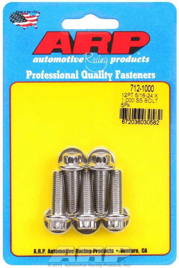 ARP S/S Bolt Kit - 12pt. (5) 5/16-24 x 1.000 712-1000