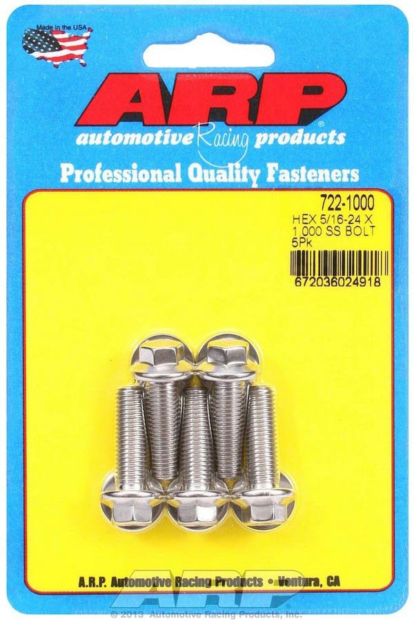 ARP S/S Bolt Kit - 6pt. (5) 5/16-24 x 1.000 722-1000