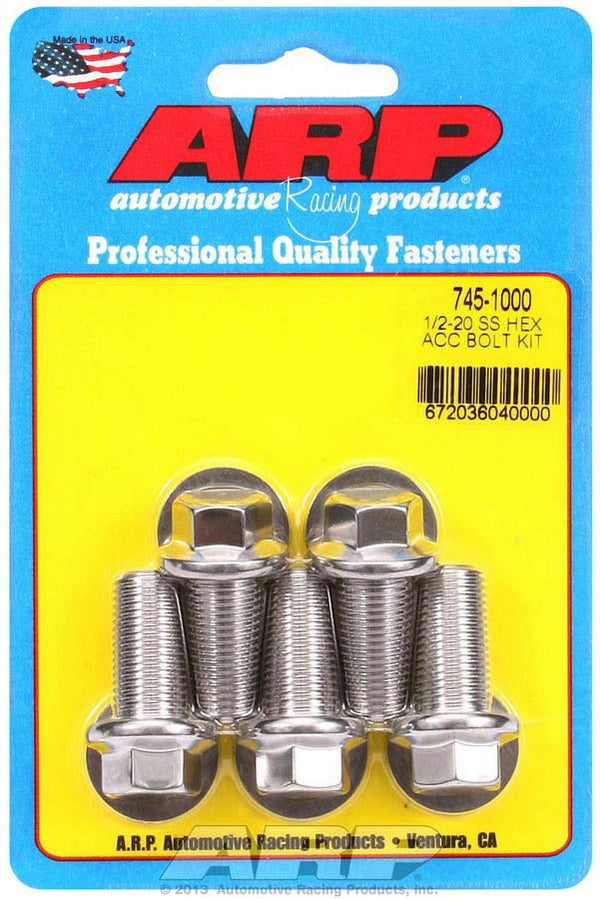 ARP S/S Bolt Kit - 6pt. (5) 1/2-20 x 1.000 745-1000