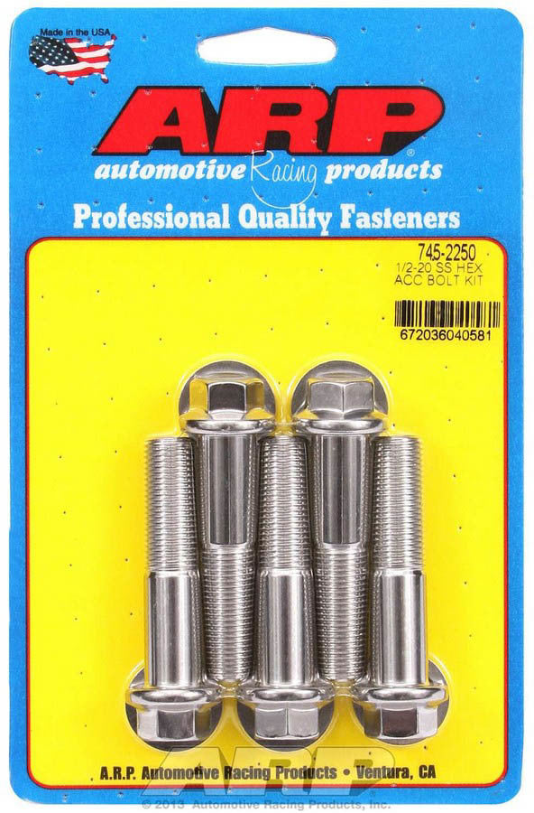 ARP S/S Bolt Kit - 6pt. (5) 1/2-20 x 2.250 745-2250