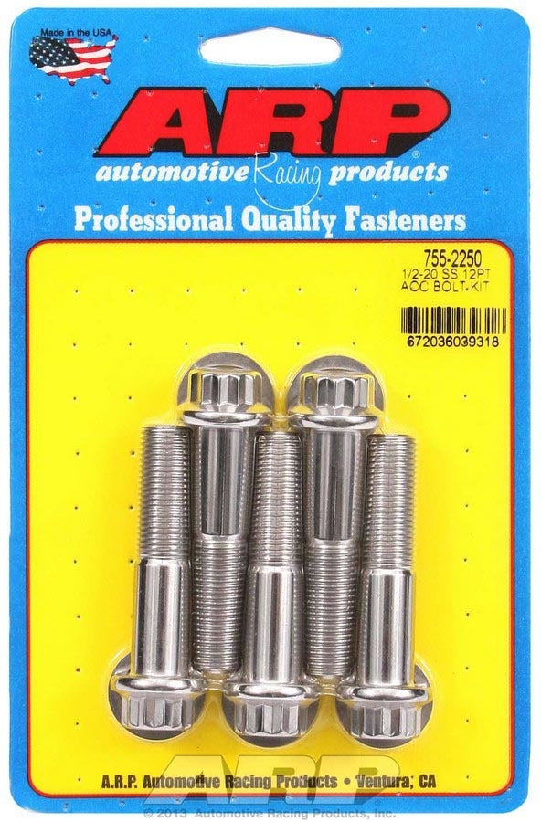ARP S/S Bolt Kit - 12pt. (5) 1/2-20 x 2.250 755-2250