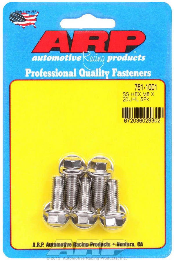ARP S/S Bolt Kit - 6pt. (5) 8mm x 1.25 x 20 761-1001