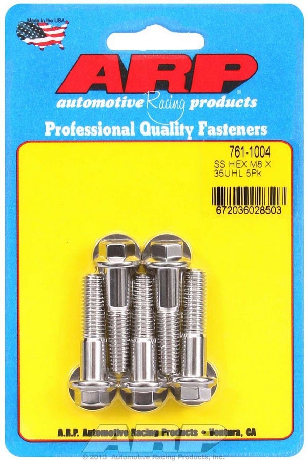 ARP S/S Bolt Kit - 6pt. (5) 8mm x 1.25 x 35mm 761-1004