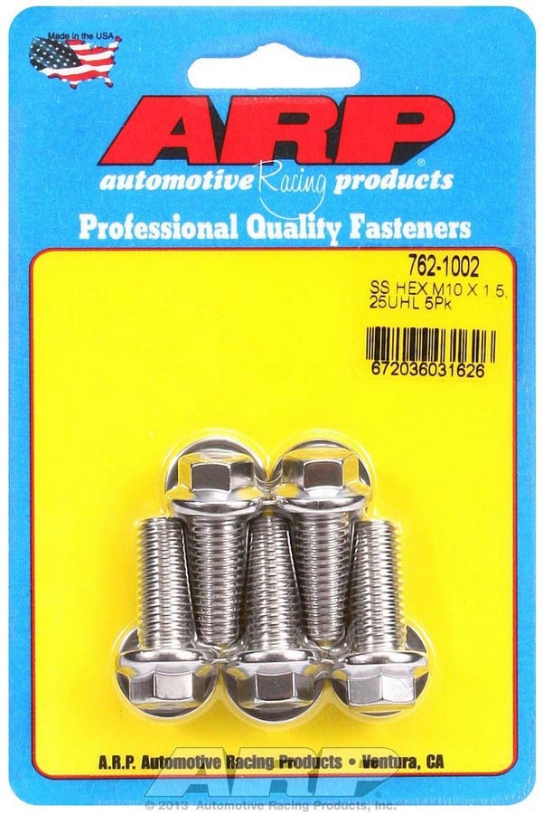 ARP S/S Bolt Kit - 6pt. (5) 10mm x 1.5 x 25mm 762-1002