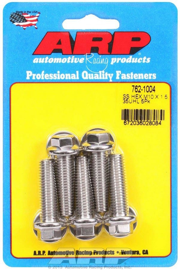 ARP S/S Bolt Kit - 6pt. (5) 10mm x 1.5 x 35mm 762-1004