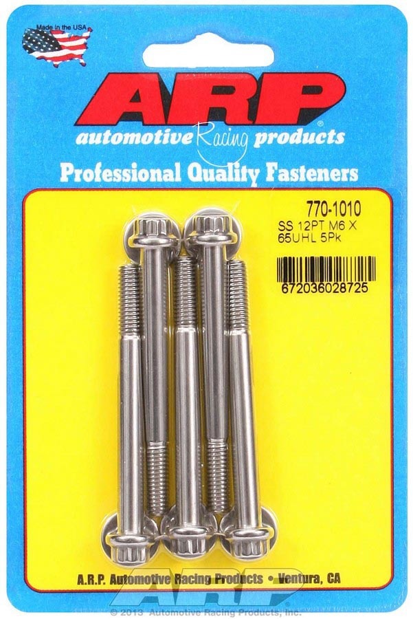 ARP S/S Bolt Kit - 12pt. (5) 6mm x 1.00 x 65 770-1010