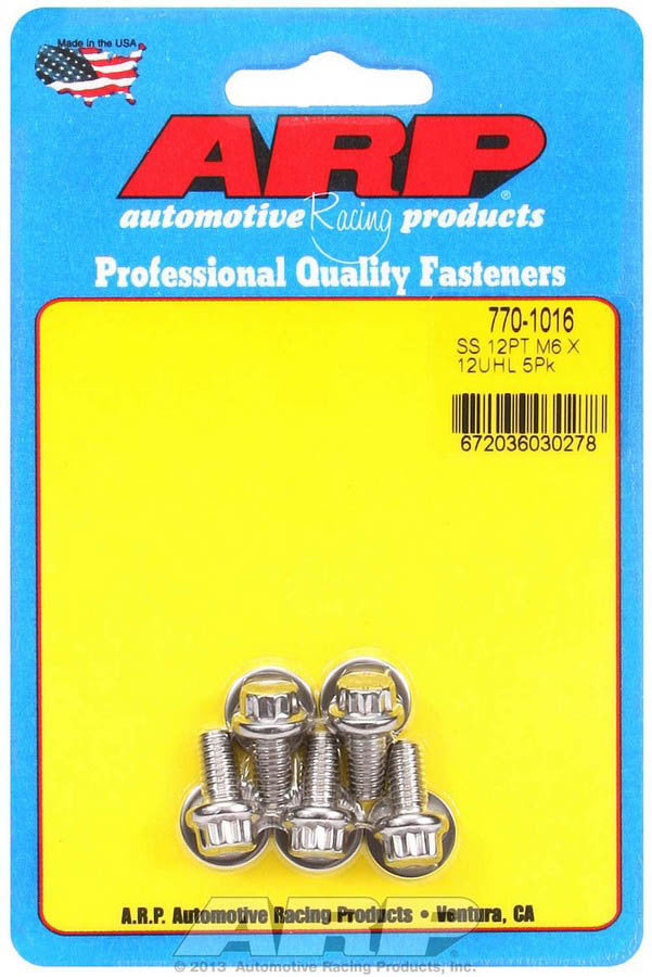 ARP S/S Bolt Kit - 12pt. (5) 6mm x 1.00 x 12 770-1016
