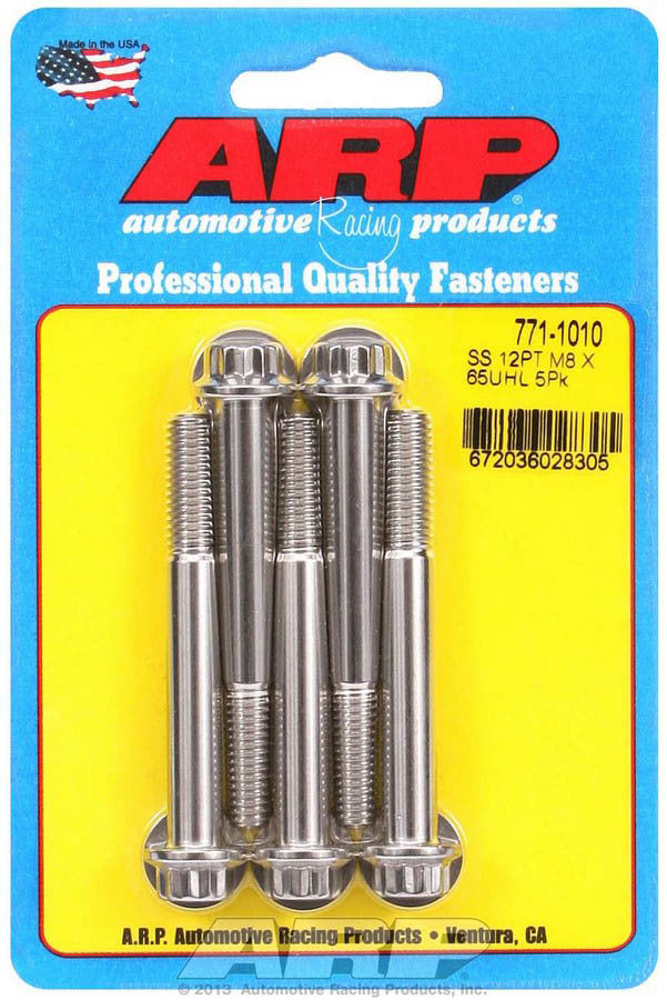 ARP S/S Bolt Kit - 12pt. (5) 8mm x 1.25 x 65mm 771-1010