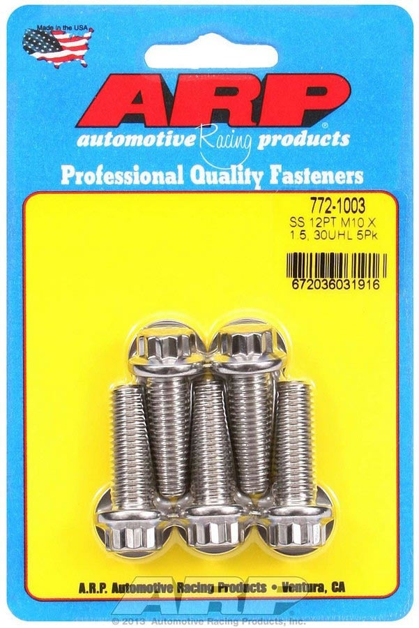 ARP Bolt Kit - SS 12pt 5pk 10mm x 1.50 x 30mm 772-1003