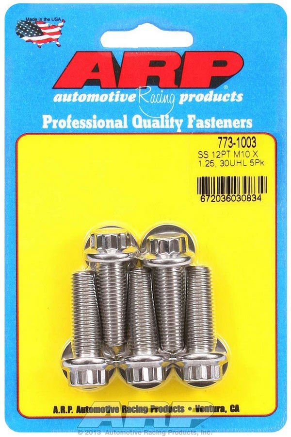 ARP Bolt Kit - SS 12pt 5pk 10mm x 1.25 x 30mm 773-1003