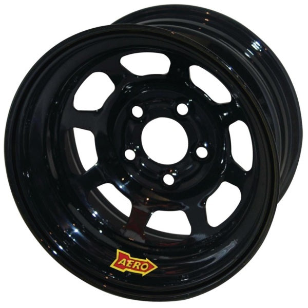 AERO RACE WHEELS 15x8 2in 5.00 Black Spun Extreme Bead 56-185020
