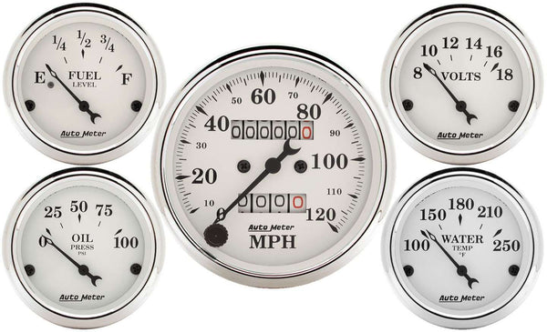 AUTOMETER Old Tyme White Gauge Kit Mech Speedo 1601