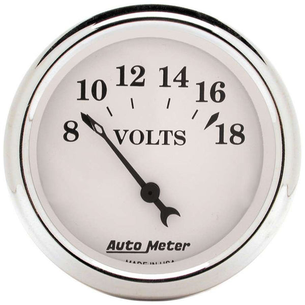 AUTOMETER Old Tyme White 2 1/16in Voltmeter 8-18 1692