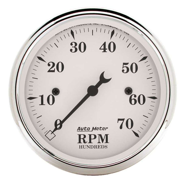 AUTOMETER Old Tyme White 3 1/8in Tach 7000 RPM Elec. 1695