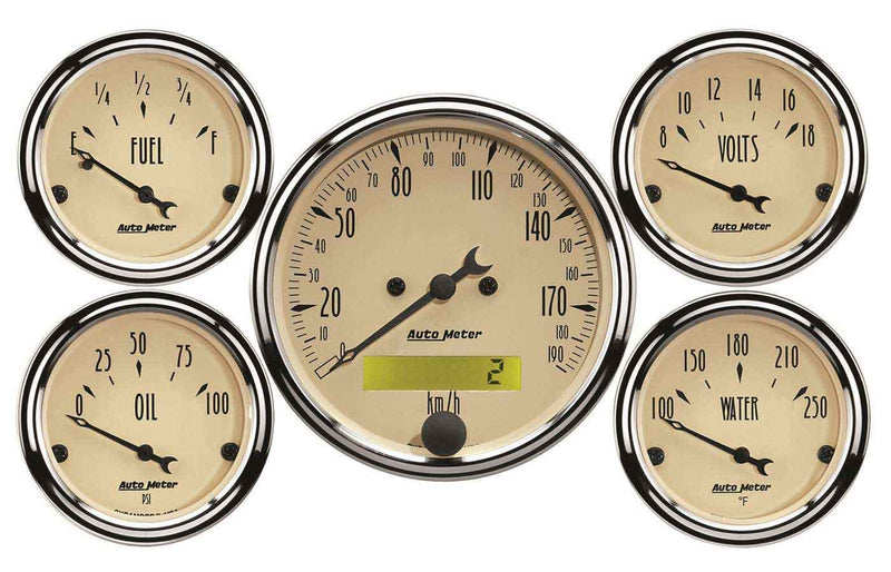 AUTOMETER A/B 5pc. Gauge Kit w/ Elec. Speedo - Metric 1809-M