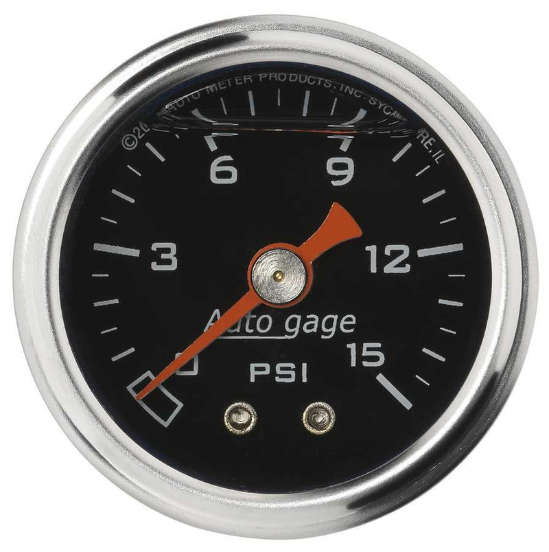AUTOMETER 1-1/2in Pressure Gauge - 0-15psi - Black Face 2172