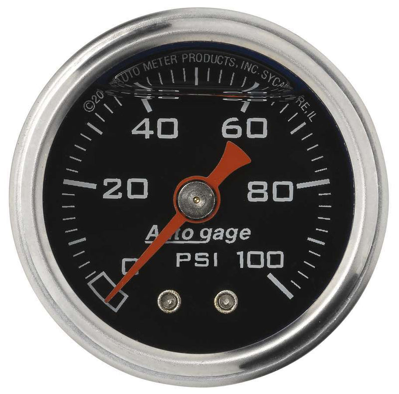 AUTOMETER 1-1/2in Pressure Gauge - 0-100psi - Black Face 2174