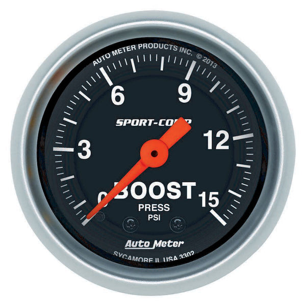 AUTOMETER 2-1/16 S/C Boost Gauge 0-15 PSI 3302