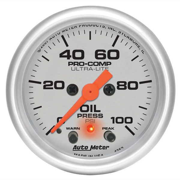 AUTOMETER 2-1/16in U/L Oil Press. Gauge w/Peak & Warning 4352