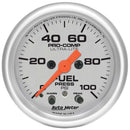 AUTOMETER 2-1/16 U/L Fuel Press Gauge 0-100psi 4371