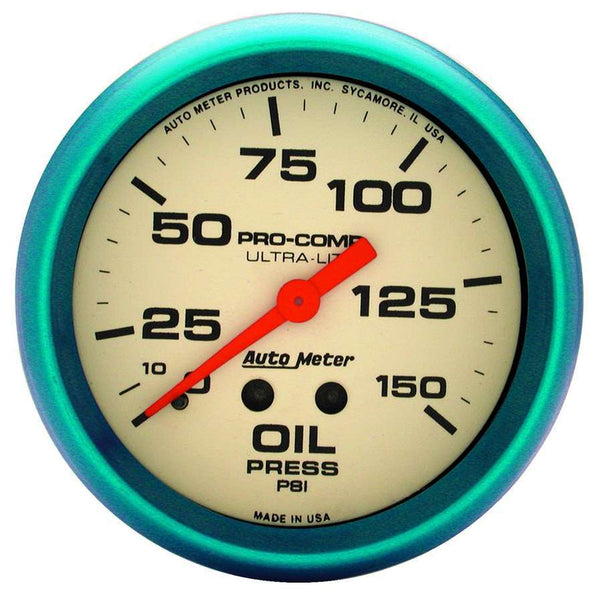 AUTOMETER 2-5/8 Ultra-Nite Oil Press. Gauge 0-150psi 4523