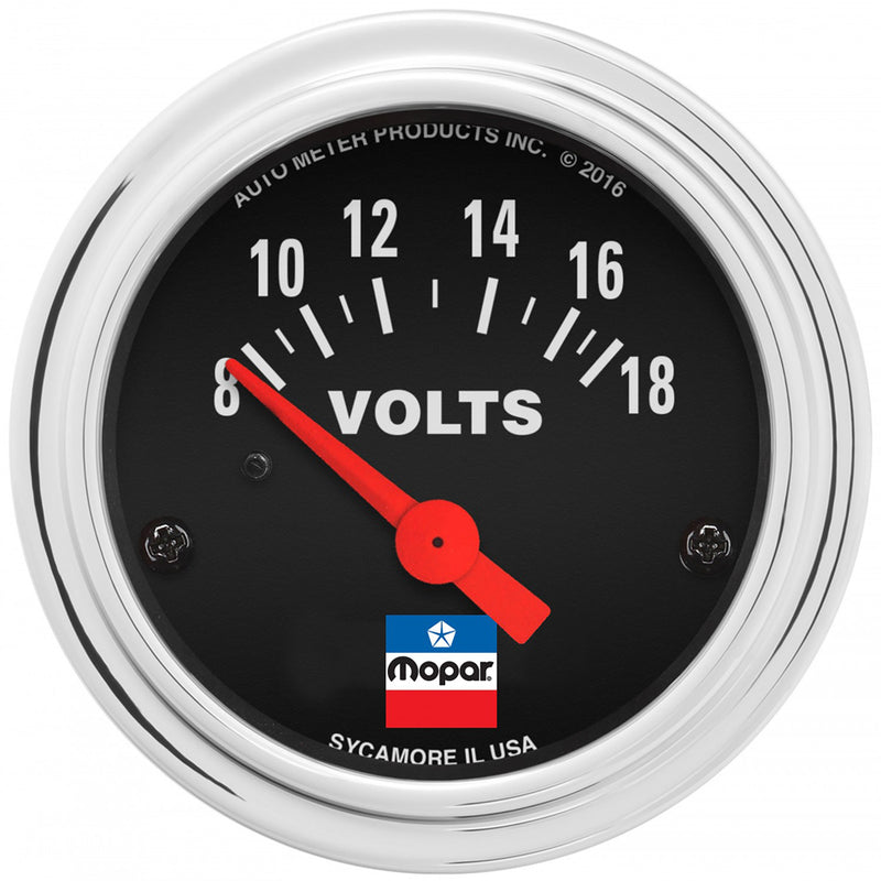 AUTOMETER 2-1/16 Voltmeter Gauge Mopar Logo Series 880788