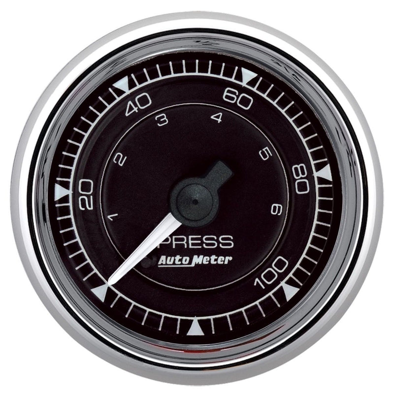 AUTOMETER 2/16 Chrono Chrome Gauge Pressure 0-100PSI 9721