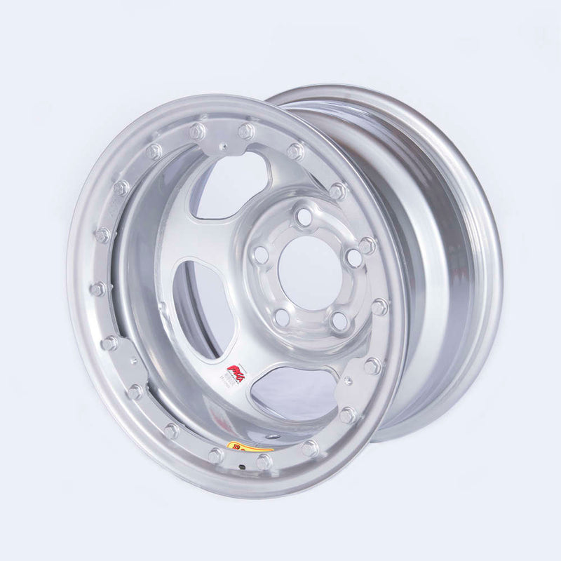 BASSETT 15x8 IMCA Silver Beadlock Inertia 5x5 58A54ISLK