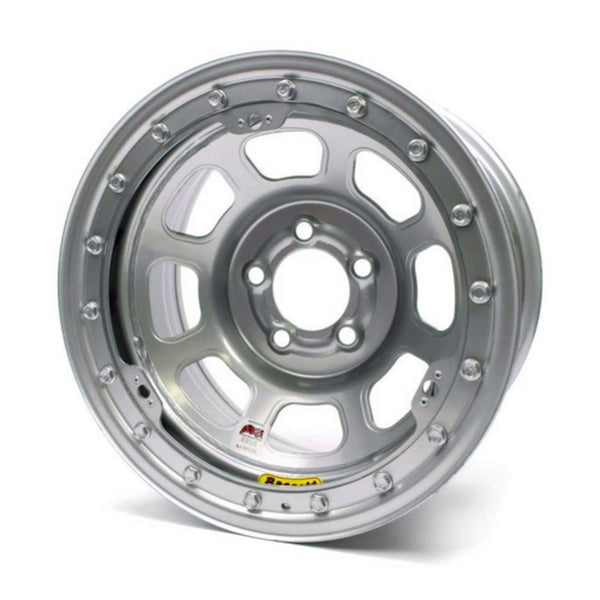 BASSETT 15X8 IMCA B/Lock Wheel D-Hole Silver 5x5 58D53ISLK