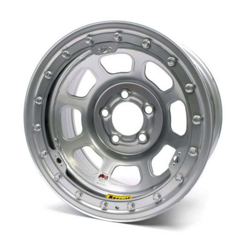 BASSETT 15X8 IMCA B/Lock Wheel D-Hole Silver 5x5 58D54ISLK
