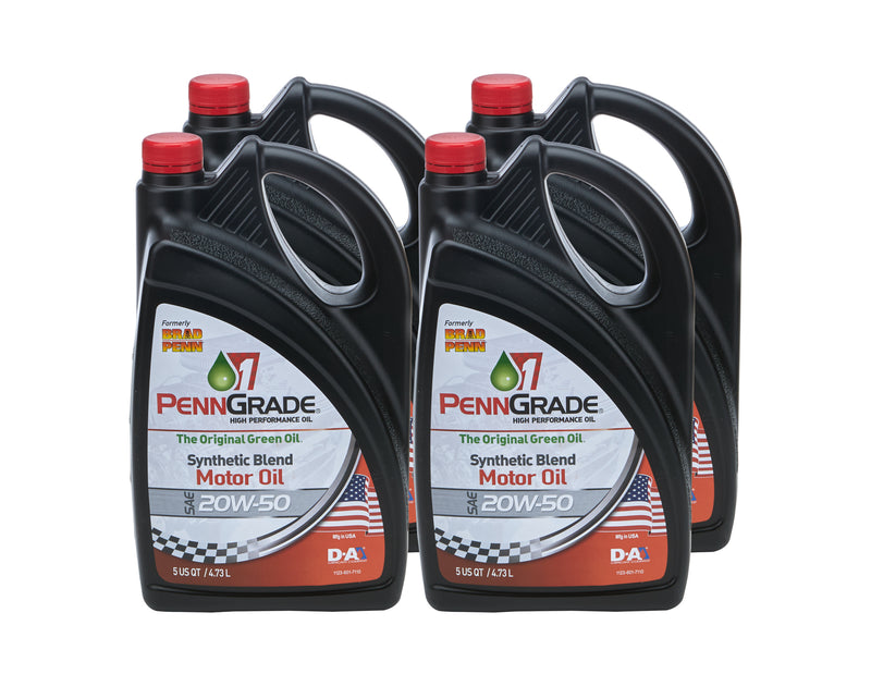 PENNGRADE MOTOR OIL 20w50 Racing Oil Case 4 x 5 Quart Bottles 71190