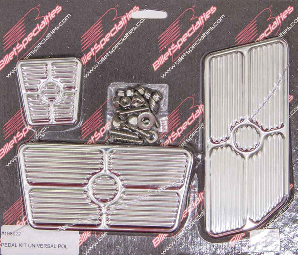 BILLET SPECIALTIES Universal Pedal Kits Grooved Polished 198622