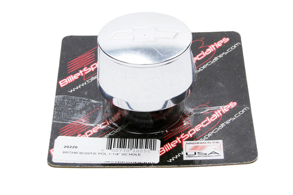 BILLET SPECIALTIES Bowtie Breather Fits 1-1/4in VC Hole 20220