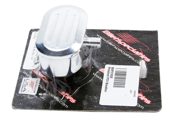 BILLET SPECIALTIES Polished PCV Breather Oval Ball Milled 21920