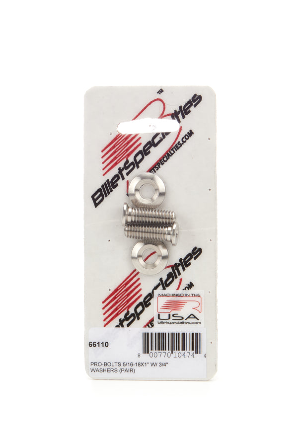 BILLET SPECIALTIES 5/16-18 x 1in SS Bolts Pair 66110
