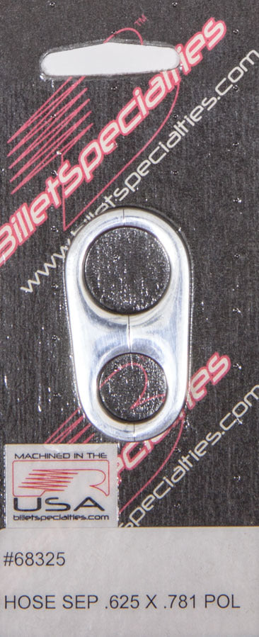 BILLET SPECIALTIES Hose Seperator .625x.781 Polished 68325