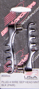 BILLET SPECIALTIES 4 Wire Separator Black Cylinder Head Mount Pair 69684