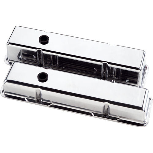 BILLET SPECIALTIES Valve Cover SBC Short Plain Polished 95129