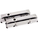 BILLET SPECIALTIES Valve Covers SBC Ribbed Polished Tall 95620