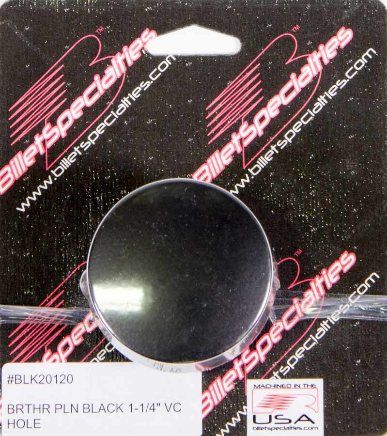 BILLET SPECIALTIES Breather Valve Cover 1-1/4in VC Hole Black BLK20120