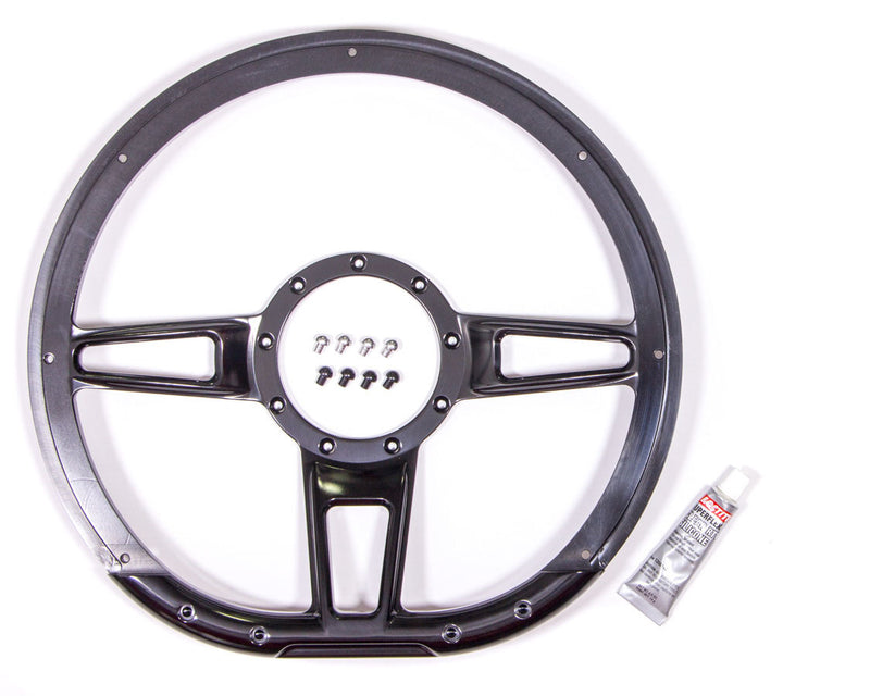 BILLET SPECIALTIES Steering Wheel Formula D-Shaped 14in Black BLK29409