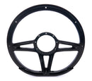 BILLET SPECIALTIES Steering Wheel 14in D-Shape Victory Black BLK29441